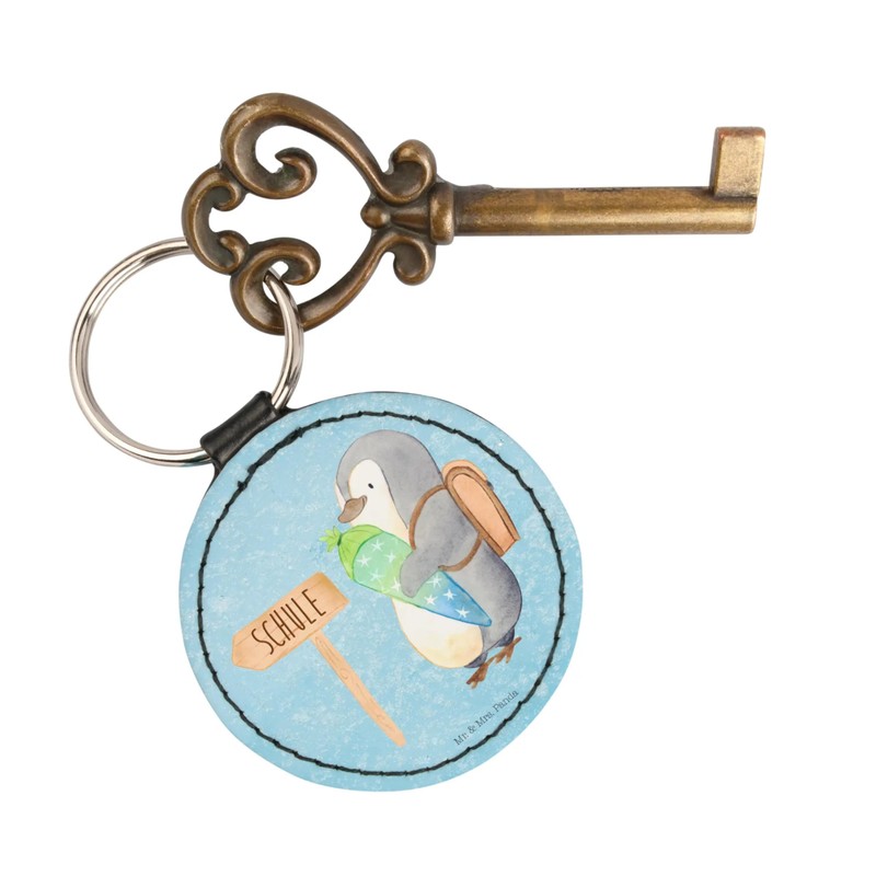 Mr. & Mrs. Panda Round Key Ring Penguin School Cone,