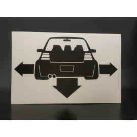 Oracal 651 Down N Out decal VW Volkswagen Golf GTI R32 MK4 sticker slammed stance low wide - Black