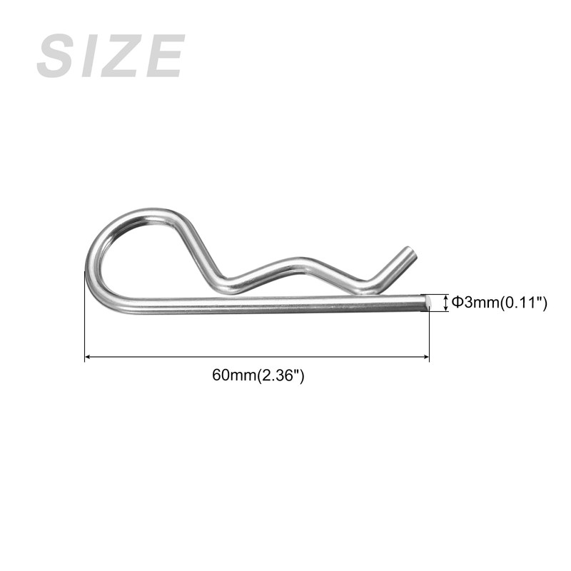 METALLIXITY 10pcs 3mm x 60mm Cotter Pin Carbon Steel R