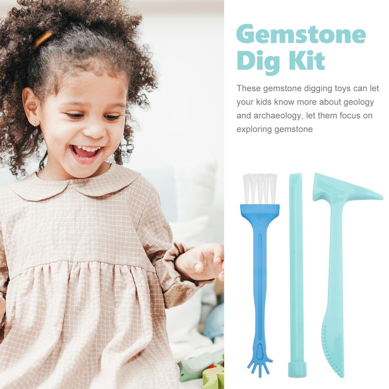 BESTonZON Dinosaur Digging Tools for Kids, Gem Dig Kit Archaeological