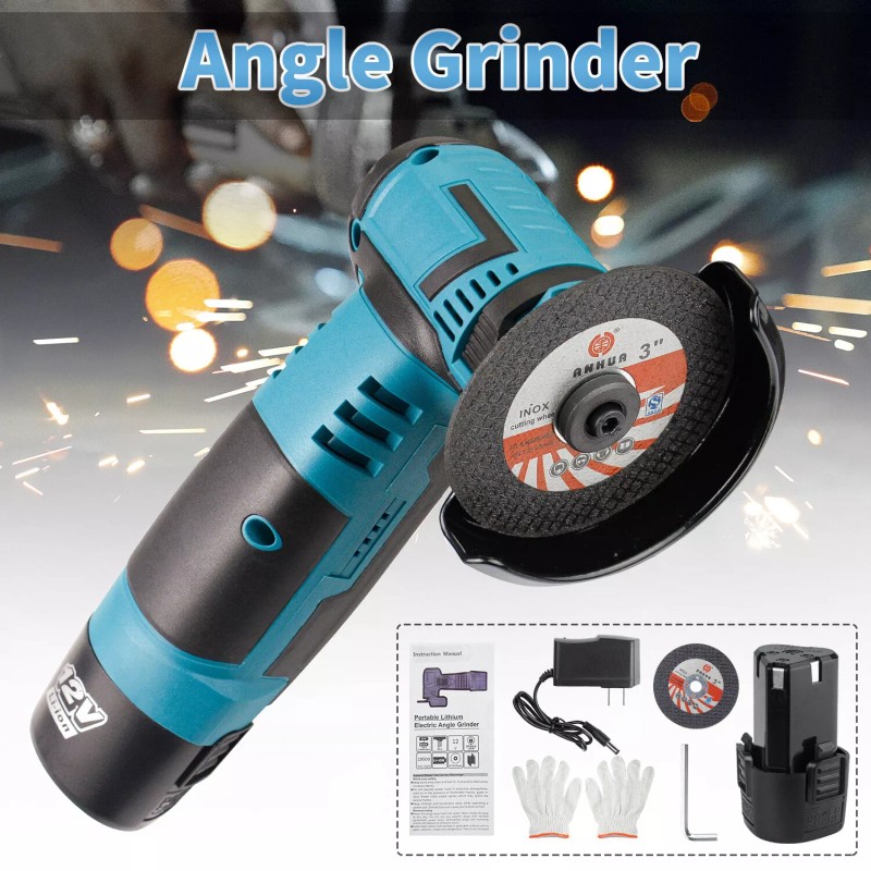 Zistel 12V Brushless Cordless Angle Grinder Set with Li-ion Battery
