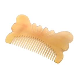 BIUDECO Natural Sheep Horn Wide Tooth Comb Thickened Carved Massage Detangling Tool for Men and Women Static Durable Hair Care Comb for Home Travel Office Use
