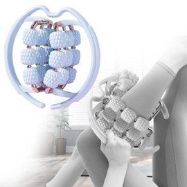 Harilla Massage Roller, Massage Roller, 18 Wheels, Building Massage Roller, Multifunction Al Arm Leg Massage Hand for Calf, Waist, Thigh Arm, Blue