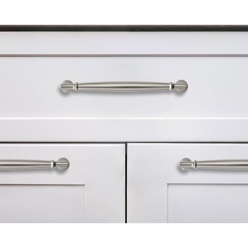 khtumeware 10 Pack 3-3/4 Inch(96mm) Brushed Satin Nickel Cabinet Pulls