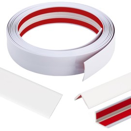 22 Feet Flexible Inside & Outside Corner Trim Molding, Peel and Stick Molding Trim for Walls, Corner Trim molding, Wall Corner Protector (White, Width 2.4 in)