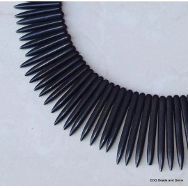 Black Turquoise, Spike Beads, Spike Collar, Spike Choker Necklace, Turquoise