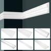 Grand Decor Stucco Moulding Strips Wall Flat Modern PU Hard