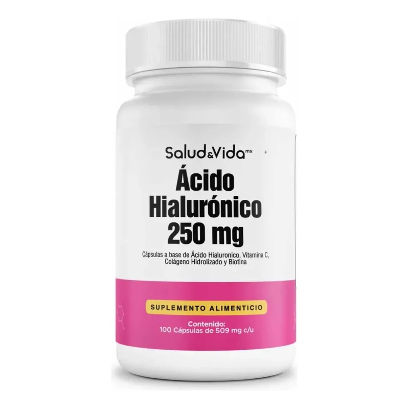 Ácido Hialurónico 250mg | Con Vitamina C, Colágeno y Biotina