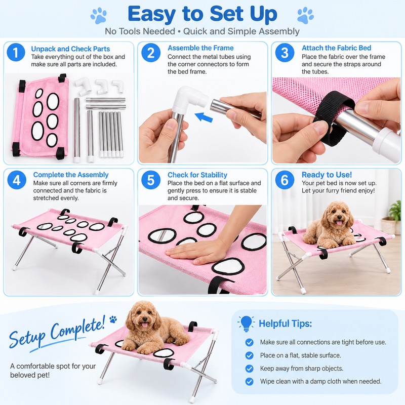 Pet Grooming Hammock Stand for Bathing & Drying – Foldable
