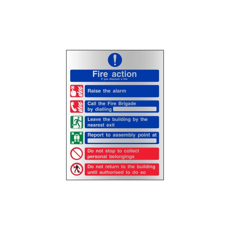 Landlord Direct Supplies General Fire Action 6 Message Sign -