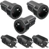 3 Pairs Schuko Plug Coupling: 250V 16A IP54 Rubber Schuko