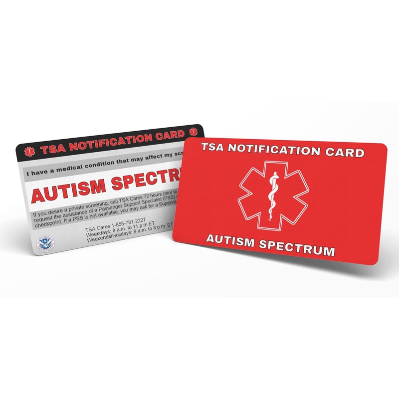 TSA Notification Card for Autism Spectrum - Wallet Version (2)