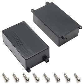 Heyiarbeit 2Pcs 4.29"x2.52"x1.41" ABS Black Dustproof Electronic Junction Box Enclosure Project Box With Ear For Electronic Projects
