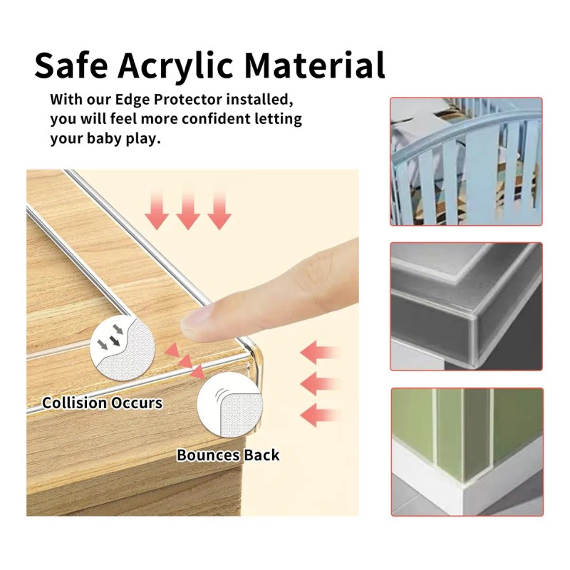 Tira Protectora De Borde Transparente 4 Cm X 3 M