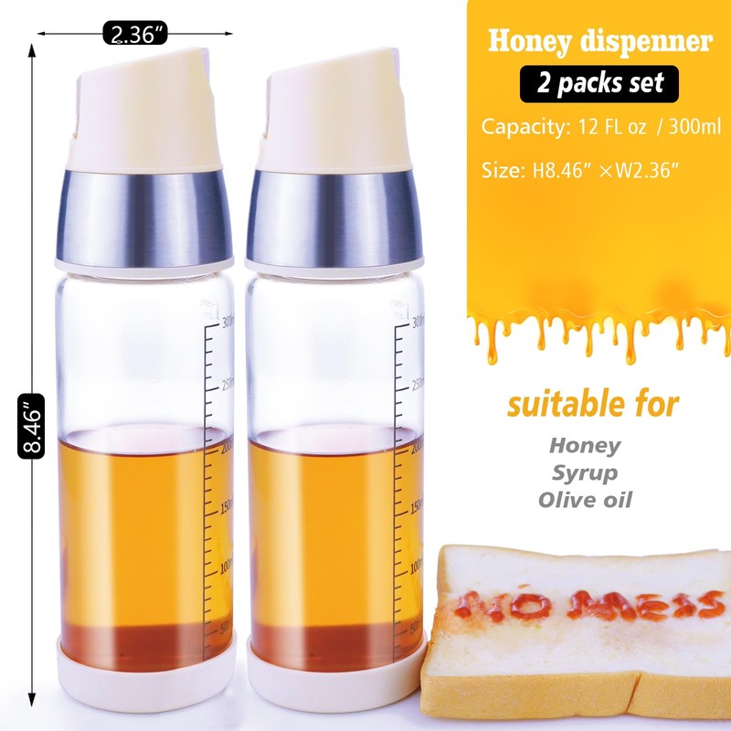 Matifaner Honey Dispenser No Drip, Maple Syrup Bottle, Olive Oil