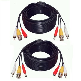 LJX  2 Pack 150Ft Audio Video Power Security Camera Cable FOR LOREX SYSTEMS BLACK