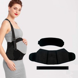 Qchomee Maternity Belt Pregnancy Support Belly Waist Belt Adjustable Lower Girdle Back Band Shoulder Strap for Pregnancy Belly Lifting Support to Relieve Back/Hip/Pelvic Floor Pain Postpartum Band