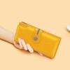 VANNANBA Womens Genuine Leather Large Travel RFID-Blocking Zip Phone Clutch