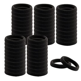 Pack of 100 Women's Hair Bobbles, 4.5 cm Metal Free Hair Bobbles Scrunchies, Black Hair Bobbles for Women, Men, Children