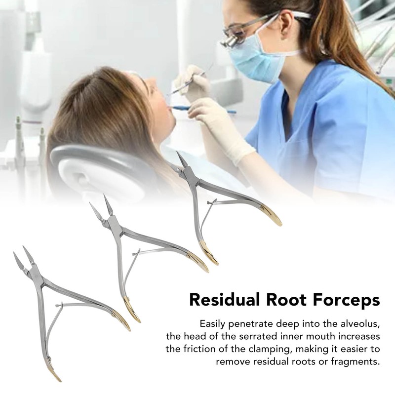 3pcs Residual Root Forceps Set Stainless Steel Dental Root Fragments