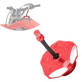 Dirt Bike Gas Cap Cover with Vent Tube CNC Aluminum Compatible with CRF 110 125F CRF110 CRF125F CRF125FB Big Wheel 2019-2024 (Red)
