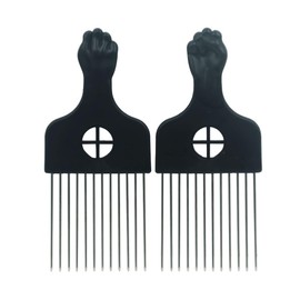2 PCS Set Metal Afro Pick Comb,Braid Hair Styling Comb for Women,Men Curly Hair Styling