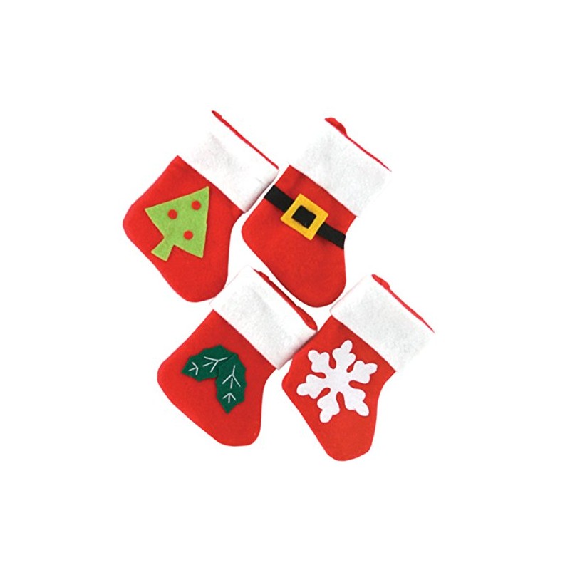 Set Of Four Baby Mini Christmas Stockings by Christmas Decorations