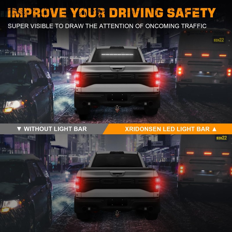 XRIDONSEN 35 inch White Traffic Advisor Light Bar 48 LED
