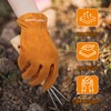 HANDLANDY 2 Pairs Kids Genuine Leather Work Gloves for ages