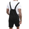 Runcati Mens Denim Shorts Bib Overall Jean Romper Casual Relaxed