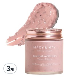 [Vegan Beauty] Marienmay Rose Hyaluronic Hydra Wash-Off Pack 125g, 1 pack, 3 pieces / [비건뷰티] 마리엔메이 로즈 히알루로닉 하이드라 워시오프 팩 125g, 1개입, 3개