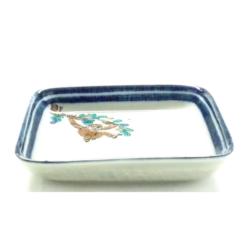 九谷焼 "Square Zodiac 小皿" Monkey