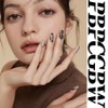 24Pcs Spring Press on Nails Medium Almond French Tip Fake