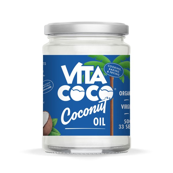 Vita Coco Organic Coconut Oil, Extra Virgin, Cold Pressed, Keto, Gluten Free, Use as Cooking Oil, Skin Moisturiser or Hair Shampoo, 500 ml (Pack of 1)