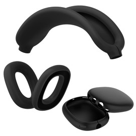 TUCANA Silicon Cases for AirPods Max - Overhead + Earcup + Ear Pad Cover (Black)