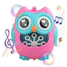 Bubble Machine for Kids Cartoon Owl 8 Holes Automatic Bubble Maker with Lights Music Party Favors Summer Toy Outdoor Activity Birthday Gift