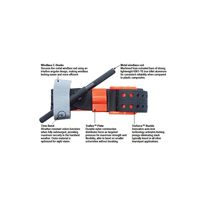 SAM Medical XT Extremity Tourniquet Civil Black/Orange