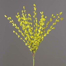 MIABE - Spring Easter Yellow FORSYTHIA Flower Branch Spray Stem Pick 24" for Holiday, Home Decor.