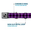Buckle Down Seatbelt Buckle Dog Collar - Buffalo Plaid Black/Purple