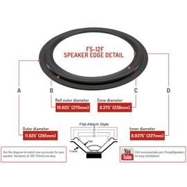 MCS 12 Inch Foam Speaker Repair Kit FSK-12F (Pair)