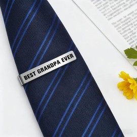 Bicfuiot Fathers Day Grandpa Gifts from Granddaughter Grandson,Best Grandpa Ever Christmas Birthday Valentines Gifts,Gift Ideas for Grandparents,Tie Clips for Men,Stocking Stuffers