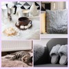 DMiotech 14"x14" White Faux Fur Square Fabric, Fluffy Faux Fur