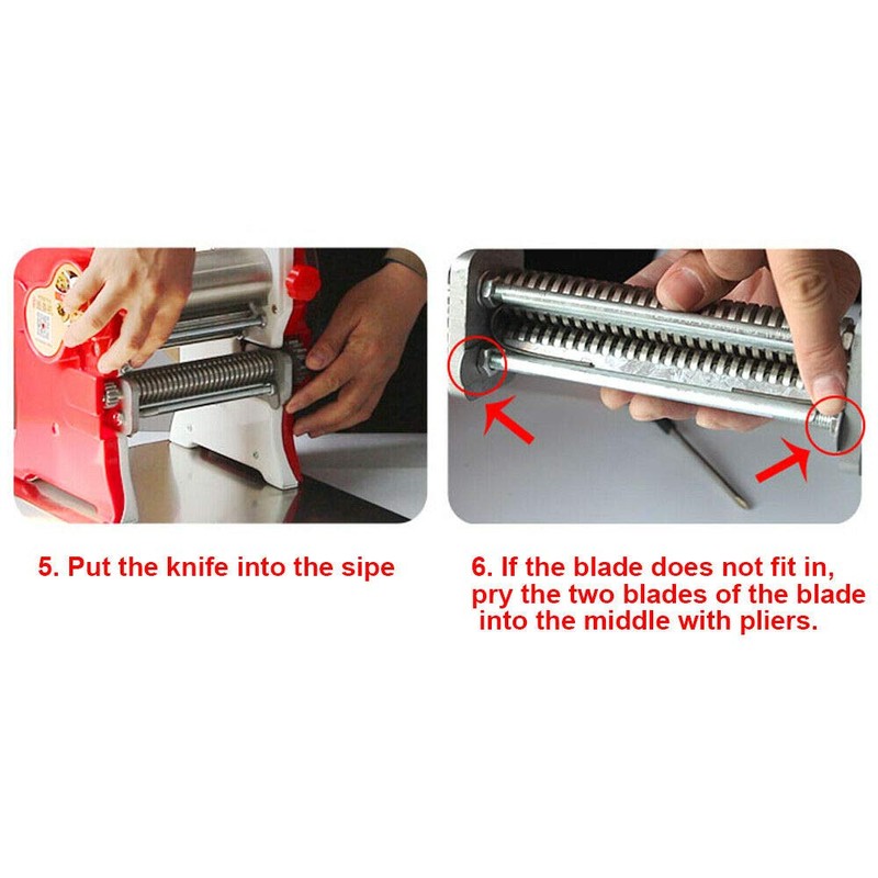 Commercial Pasta Roller Machine, Hand Crank Noodle Maker Adjustable Thickness