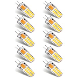 Joutameili 10 Pack G4 LED Bulb 12V AC DC 2.5W G4 Bulb 20W 30W T3 Halogen Light Bulb Replacement (Natural White 4000K)