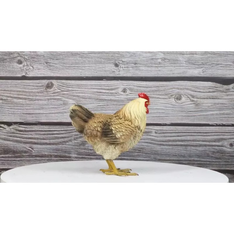 Rustic Western Country Farm Light Brown Chicken Hen Figurine 4.5"