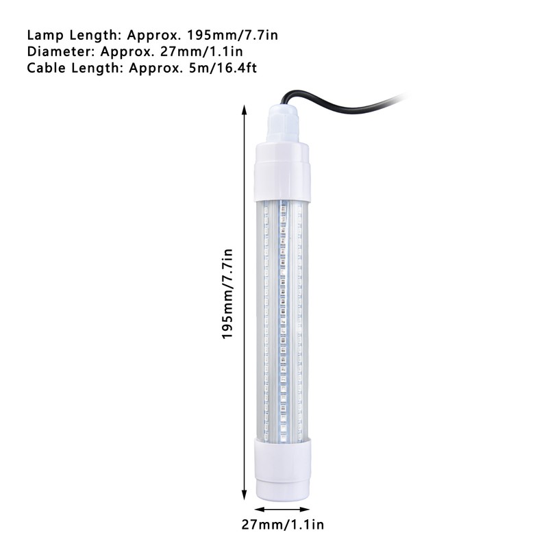 Submersible Fishing Light 16W AC12‑36V 1300lm LED Night Fishing Lure