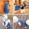 MEETCARE Dog Clothes Denim Overalls for Small Medium Dogs Cats