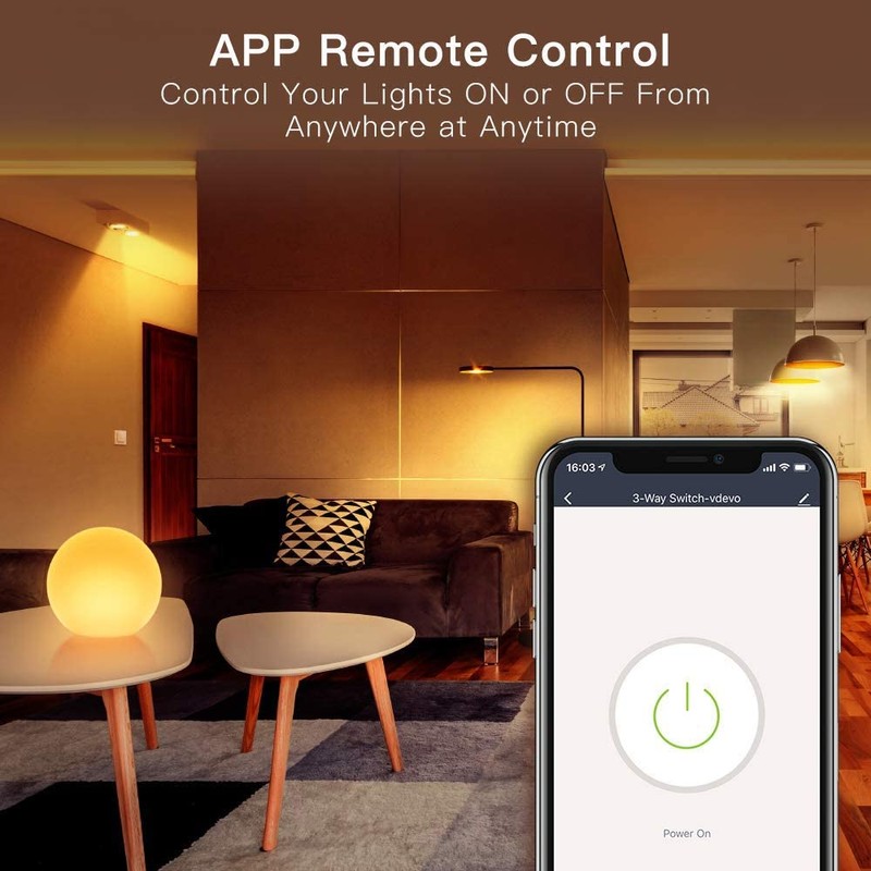 Vilbetor Smart WiFi Switch 4 Pole, Touch, White, ON-AUTOMATIC-ON, Compatible