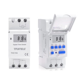 THC15A Digital LCD Electronic Relay Timer Din Rail 2 Wire Weekly 7 Days Programmable Digital Timer Switch Relay Timer Control 110VAC (110v)