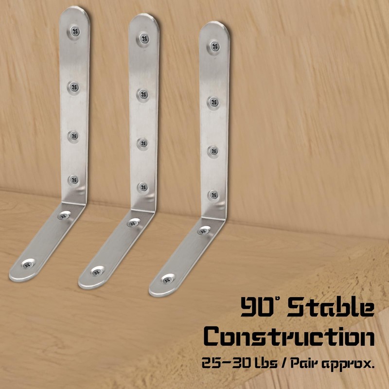 Luomorgo 16 Pcs L Shaped Brackets for Shelves - Heavy